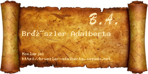Brüszler Adalberta névjegykártya